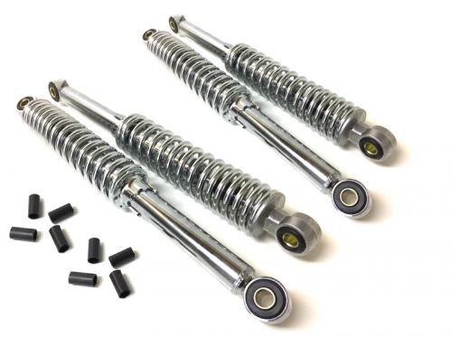 4 x Stoßdämpfer Chrom Tieferlegung Set 26cm u. 28cm Simson Schwalbe KR51 Moped von Streetparts24