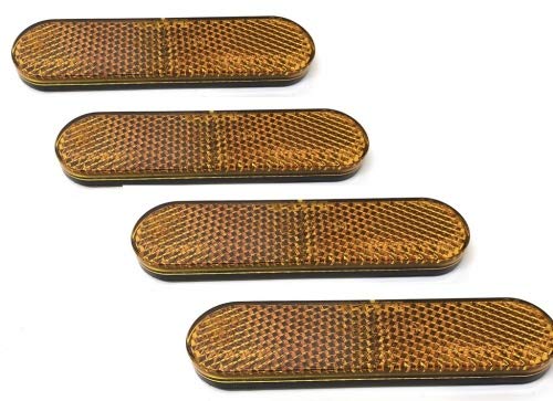 4x Reflektor Katzenauge 96x24mm Orange Selbstklebend E-Geprüft – 4 Stück selbstklebende Reflektoren (mit E-Prüfzeichen), hohe Qualität von Streetparts24