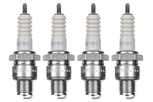 4x Zündkerze BR7HS – passend für Honda MB MT 50 S, MBK Booster, Peugeot Ludix Speedfight 3/4, Malaguti F12 100, Aprilia Amico/SR, Benelli 491, Beta Ark – Zündkerzen Set für Roller Motorrad 50ccm 2T von Streetparts24