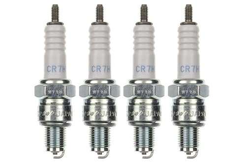 4x Zündkerze CR7HS Zündkerzen Set 4 Stück passend für Motorrad/Roller/Scooter kompatibel passend für UR2AC UR3AC UR3AS von Streetparts24