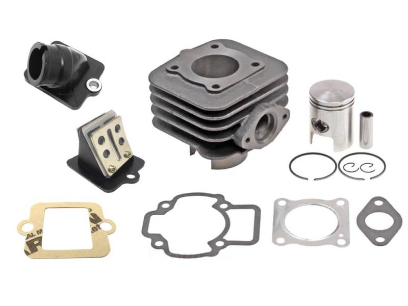 50ccm Zylinder + Ansaugstutzen + Membranblock Set passend für Piaggio Diesis, Fly, Liberty, NRG, Sfera, Storm, Typhoon, Vespa ET2, LX 50 – Komplett-Set für 2-Takt Motoren zur Leistungsoptimierung von Streetparts24
