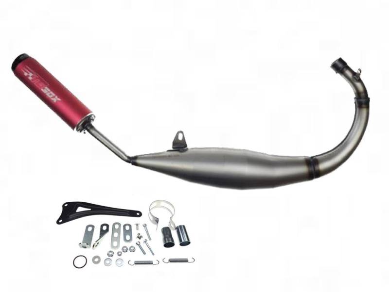 Auspuff Sportauspuff XS-2 – E-geprüft – passend für Rieju MRT, MRX, Beta RR 50 (2005–2012) – Tuning Auspuffanlage mit Krümmer + Endschalldämpfer – Straßenzulassung von Streetparts24