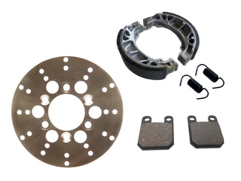 Bremsscheibe Bremsbeläge Bremsbacken Set passend für Peugeot Buxy, Speedfight 1 & 2, Trekker, TKR, Vivacity 50 – passend für AJP Bremssattel von Streetparts24