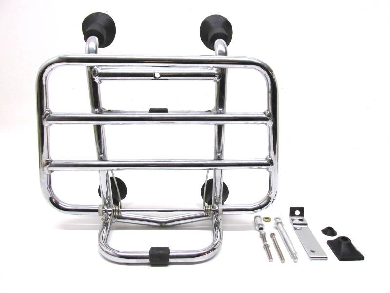 Chrom Gepäckträger Vorne Klappbar passend für Vespa Primavera & Sprint 50 125 150 (ab 2013) von Streetparts24