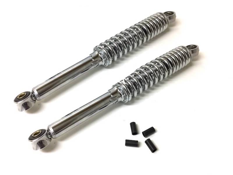 360mm Chrom Stoßdämpfer Set, 5-fach verstellbar passend für Simson, Zündapp, Puch, Hercules, Kreidler, Honda – Hydraulisch gefedertes Universal Federbein passend für Mofa, Moped, Mokick von Streetparts24