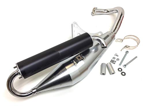 Chrom Tuning Auspuff Sportauspuff passend für Aprilia SR 50, Piaggio NRG MC2 MC3, Gilera Runner 50 – Mit E-Prüfzeichen, 50ccm & 70ccm von Streetparts24