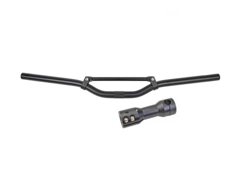 Downhill Lenker inkl. Aufnahme Schwarz passend für Yamaha BWS, MBK Booster 50 – Sportlicher Lenker mit 650mm Breite und 22mm Durchmesser von Streetparts24