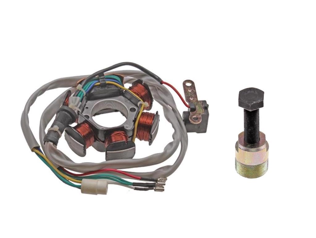 Lichtmaschine + Polradabzieher Set passend für Piaggio Fly, Free, Liberty, NRG, Gilera Runner, Stalker, Vespa ET2 50 2T – M26x1 Polradabzieher Lichtmaschine + Polradabzieher Set passend für Piaggio Fly, Free, Liberty, NRG, Gilera Runner, Stalker, Vespa ET2 50 2T – M26x1 Polradabzieher von Streetparts24