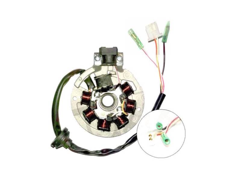 Lichtmaschine Zündung Stator 4 Kabel passend für CPI, Keeway, Generic, ATU 50 – 2-Pin Stecker + 2 Einzelkabel – für 50ccm Roller von Streetparts24