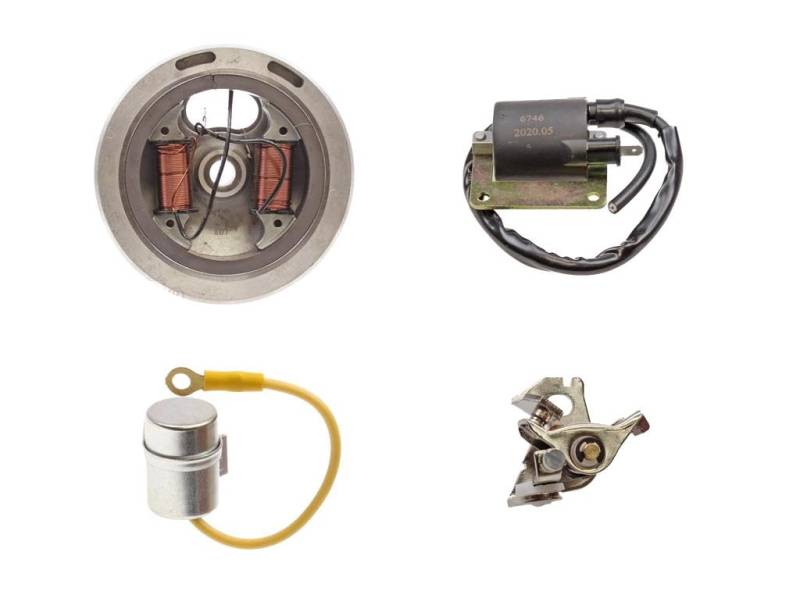 Lichtmaschine & Zündung mit externer Zündspule passend für Piaggio Ciao, Bravo, Si – komplett Set 6V – zuverlässige Zündanlage Mofa von Streetparts24