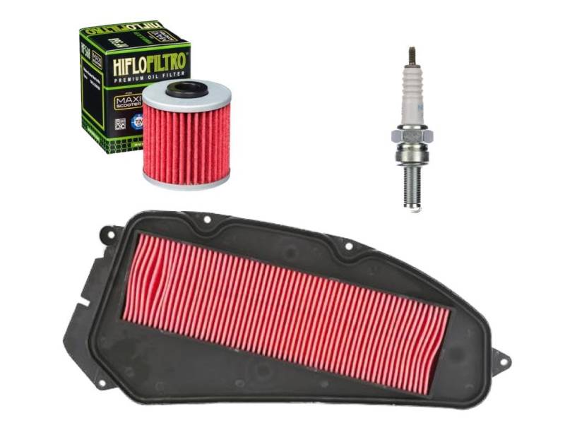 Luftfilter Ölfilter Zündkerze Wartungskit Service Kit für Kymco Xciting 400 i (2016-2017), 400 i ABS (2014-2017) von Streetparts24