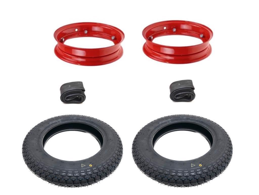 Reifen 3.50-10 Felgen Rot Schläuche Radsatz Set passend für Vespa PK PX Sprint XL 80 100 125 150 Rally T5 Lusso LML Star Motovespa Reifen 3.50-10 Felgen Rot Schläuche Radsatz Set passend für Vespa PK PX Sprint XL 80 100 125 150 Rally T5 Lusso LML Star Motovespa von Streetparts24