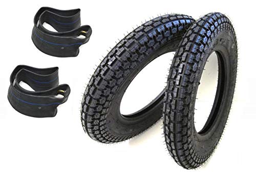 Reifen Satz Vorne + Hinten K303A 3.00-10 42J TT inkl. Schlauch passend für Vespa Primavera PK N S L PX SS XL 50 125, Kymco Agility, Keeway Roller Scooter Mofa Moped (3x10, 3.00x10, 80/90-10) von Streetparts24