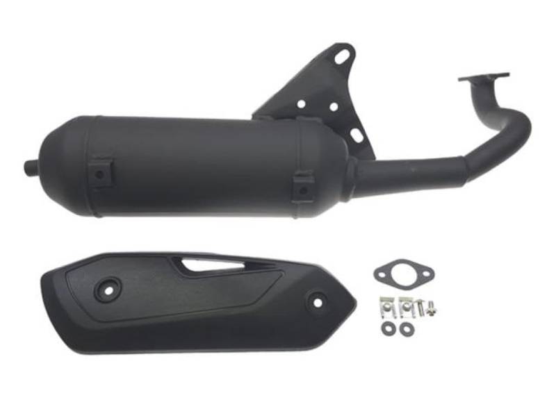 Silent-Pro Auspuff Schwarz E-geprüft – passend für Yamaha Aerox, Jog, Neos, Zuma – 50cc 2-Takt Roller mit Minarelli Motor – E-Geprüft von Streetparts24