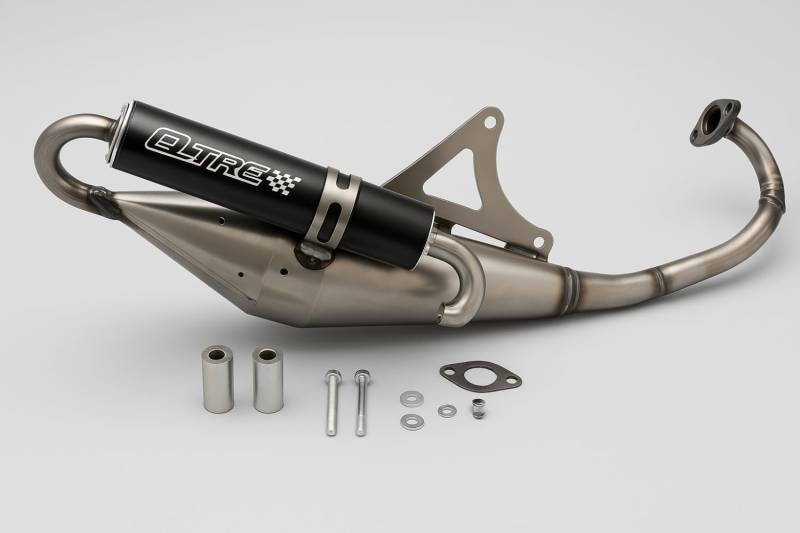 Sportauspuff – E-geprüft – passend für Aprilia SR 50 R LC, DiTech, Gilera Ice, DNA, Derbi Atlantis – 50ccm 2-Takt – Auspuffanlage für Piaggio Motor mit E-Nummer von Streetparts24