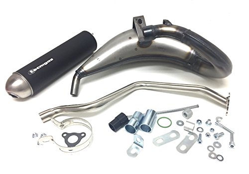 Sportauspuff ENOX Steel mit ABE passend für Yamaha DT 50, Malaguti XSM XTM, Motorhispania RYZ, MBK X-Limit, P.eugeot XPS | Auspuff mit Leistungssteigerung & Racingsound von Streetparts24