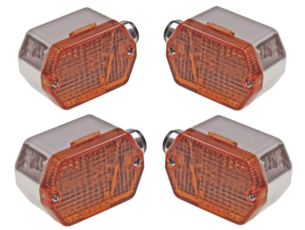 Streetparts24 Blinker Set Eckig Chrom Orange E-Geprüft passend für Simson SR50 S50 S51 S70 MZ ETZ - 12V Streetparts24 Blinker Set Eckig Chrom Orange E-Geprüft passend für Simson SR50 S50 S51 S70 MZ ETZ - 12V von Streetparts24