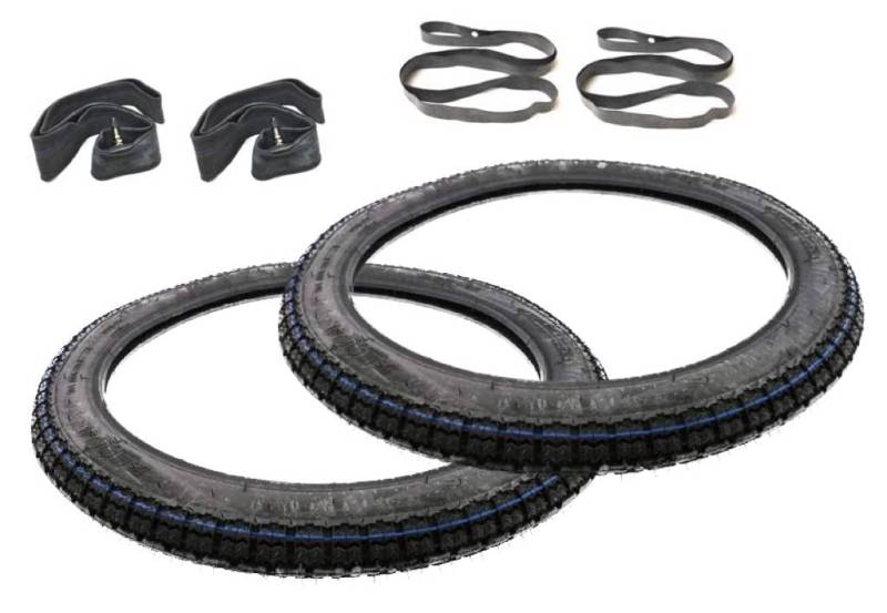 Reifen + Schlauch + Felgenband Set 2.50 x 19 Zoll – passend für Zündapp, Hercules, Kreidler, Puch, DKW, Simson, Yamaha DT 50 M, Kawasaki KLX 125 C & mehr (23x2,50) von Streetparts24