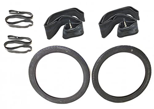 2x Moped Reifen 2.00-17 inkl. Schläuche und Felgenbänder | Passend für Puch Maxi Mofa, Moped, Mokick – Straßenprofil mit Wasserverdrängung von Streetparts24