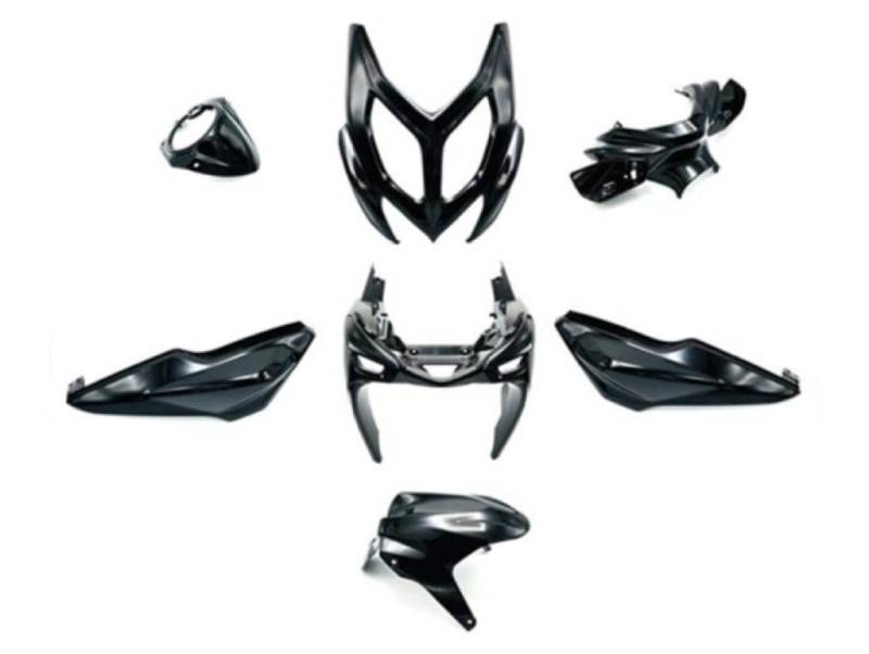 Verkleidungsset 7-teilig Schwarz – passend für Yamaha Aerox 50 (ab 2013) – Hochwertiger Verkleidungssatz, einfache Montage von Streetparts24