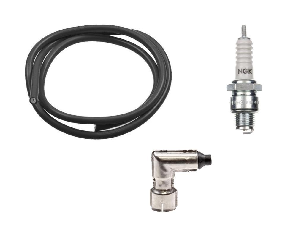 Zündkerze B6HS + Zündkerzenstecker + Zündkabel Set | passend für Hercules Prima M 2 3 4 5 S Optima, Puch Maxi, Zündapp C CS GTS, Kreidler Florett Flory | Mofa, Moped, Mokick Zündkerze B6HS + Zündkerzenstecker + Zündkabel Set | passend für Hercules Prima M 2 3 4 5 S Optima, Puch Maxi, Zündapp C CS GTS, Kreidler Florett Flory | Mofa, Moped, Mokick von Streetparts24