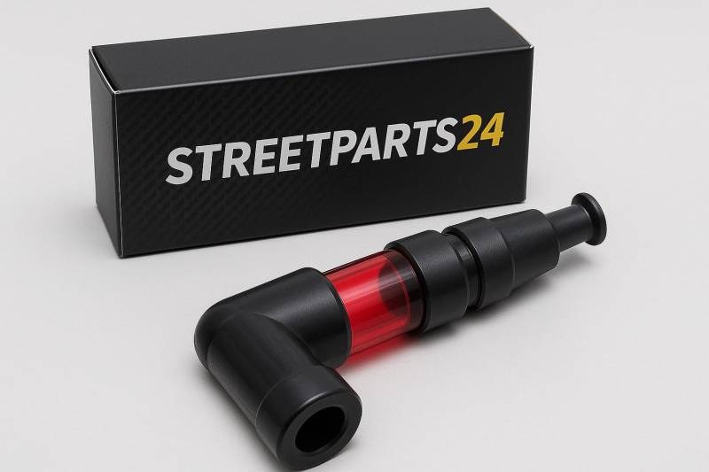 Streetparts24 Zündkerzenstecker Beleuchtet mit Roter Lampe für Roller, Scooter, Mofa, Moped, Mokick - Zündkerzenstecker mit zusätzlicher Beleuchtung von Streetparts24