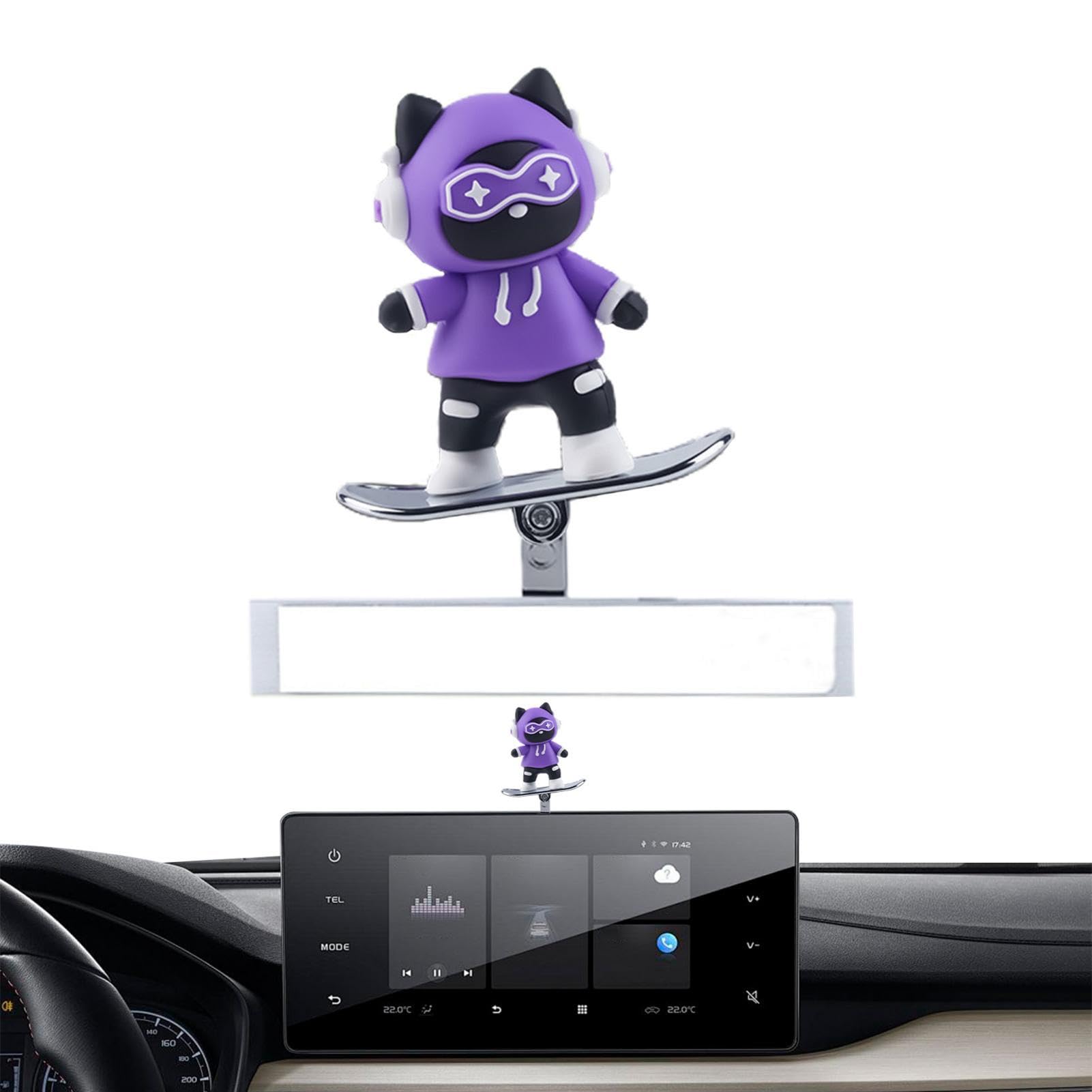 Streysisl Auto-Display-Dekoration, Auto-Innen-Figur | Cartoon-Skateboard-Tierornament für Armaturenbrett innen, automatische Innendekoration Streysisl Auto-Display-Dekoration, Auto-Innen-Figur | Cartoon-Skateboard-Tierornament für Armaturenbrett innen, automatische Innendekoration von Streysisl