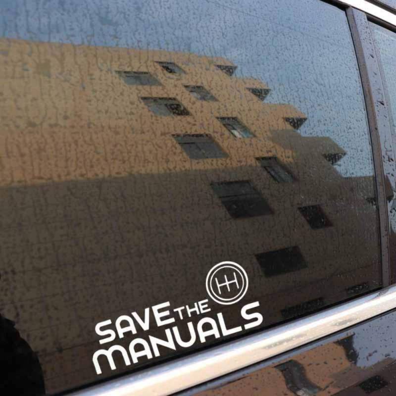 Save The Manuals Speed Drift Fun Window Bumper Vinyl Decal Sticker 15.2CMx 6.3CM - White von Handmade By Stukk