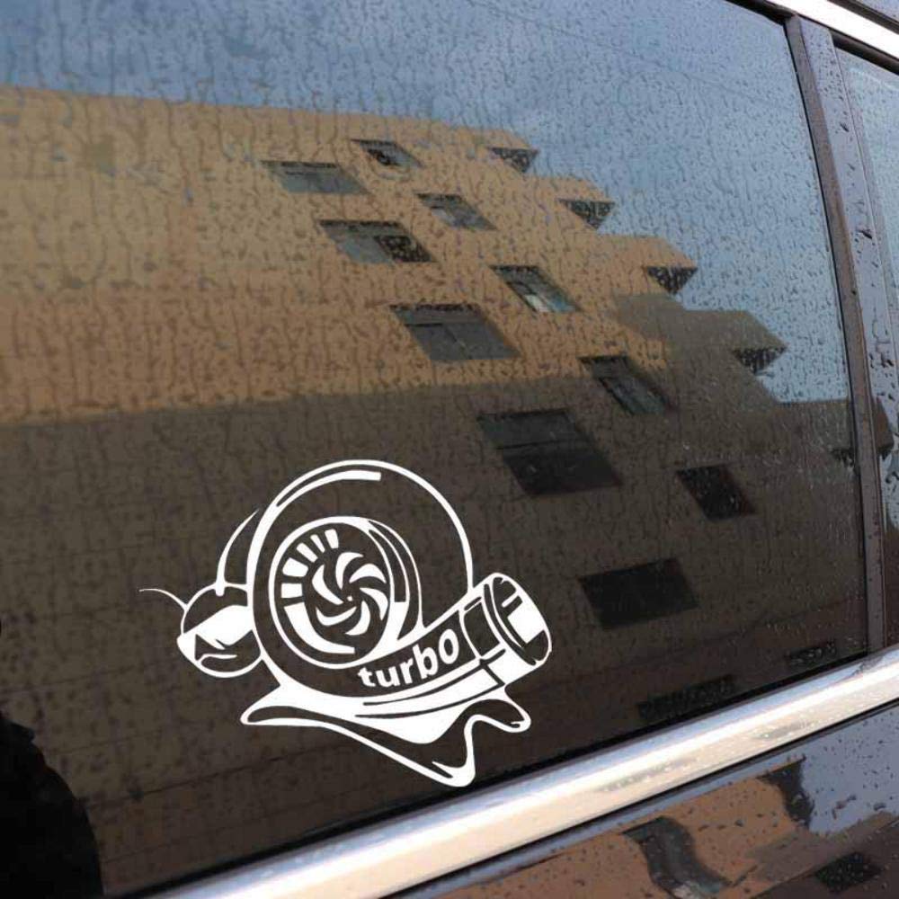 Stukk Stickers Turbo Aggressive Schnecke Design Fun-Fenster-Stoßfänger-Vinyl-JDM-Aufkleber 7,8 cm x 14.1cm - Weiß von Handmade By Stukk