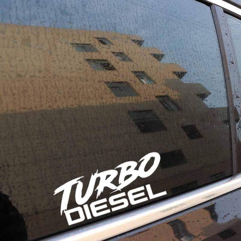 Turbo Diesel Fun Window Bumper Decal Sticker Waterproof Vinyl Decor 12.9CM x 5CM - White von Handmade By Stukk