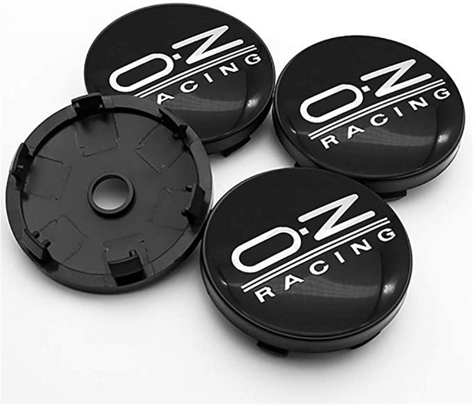 Sturdy 4 Stück Radnabenabdeckung für OZ Racing 60mm Auto Zentralnabenabdeckung Radabdeckung Radabdeckung Rad Kunststoff Felge Legierung Logo Autoteile (Schwarz Silber Label) von Sturdy