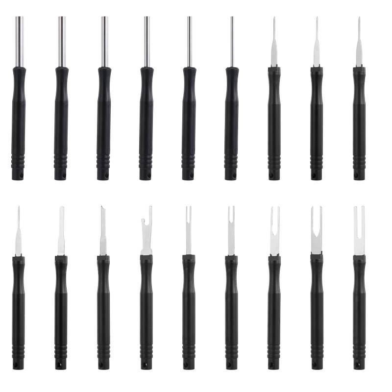 18 Stück Terminal Entfernung Auspinwerkzeug Auspinnwerkzeug KFZ Set KFZ Entriegelungswerkzeug Auto Kabel Stecker Pin Werkzeug Ausbau Werkzeug Pin Removal Tool Kit für Meisten Anschlussklemmen von Styquenzer