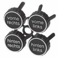 SuG HR 884/01 Reifenmarkierung - 4 Clips zum Einstecken in die Felgenlöcher - Universal - Schwarz - Auto - Fahrzeugemblem von SuG