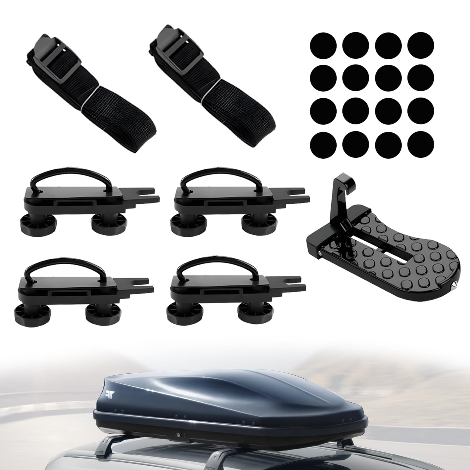 4 Stück Dachbox Befestigung U Bügel, Auto Pedal Türstufe, Dachträger 85 mm Innenbreite, Auto Van Montage Fitting mit 8 Schwere Kontermuttern und 2 Bandagen, Dachbox Halterung Befestigung 4 Stück Dachbox Befestigung U Bügel, Auto Pedal Türstufe, Dachträger 85 mm Innenbreite, Auto Van Montage Fitting mit 8 Schwere Kontermuttern und 2 Bandagen, Dachbox Halterung Befestigung von SuQurtom