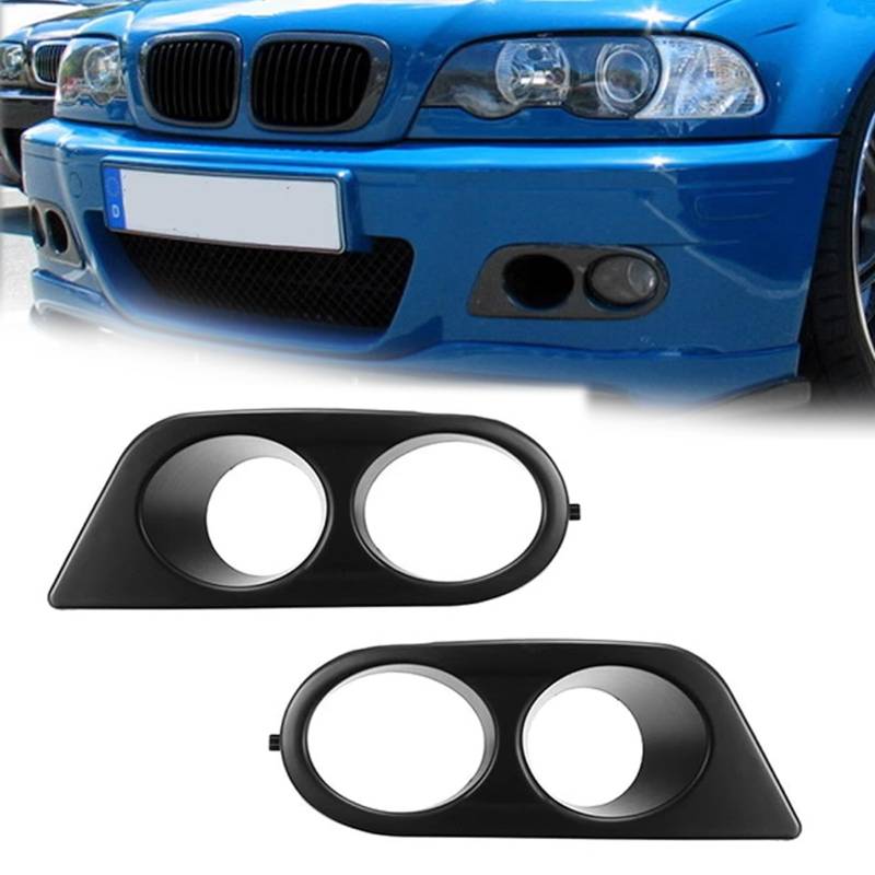 Sucxyor 2 PCS Kompatibel mit BMW 3er E46 M3 Nebelscheinwerfer Gitter 2001-2006 NebelscheinwerferRahmen E46 M3 Nebelscheinwerfer Abdeckung Links+Rechts 51112695255 511126952569-(Schwarz) von Sucxyor