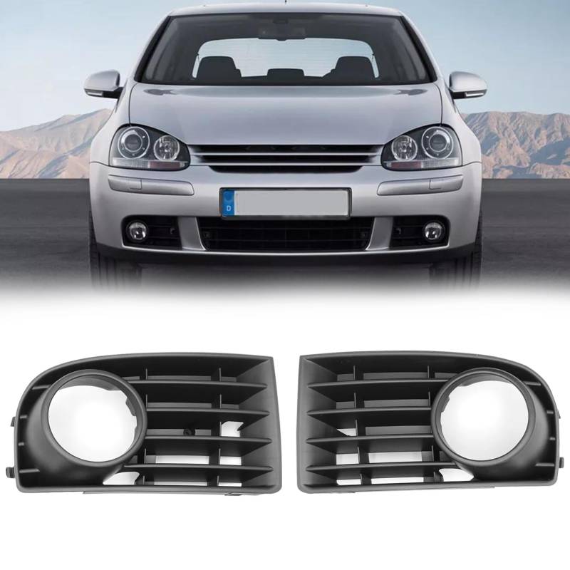 Sucxyor 2 PCS Kompatibel mit VW GOLF 5 V Nebelscheinwerfer Gitter 2004-2009 Nebelscheinwerfer Blende VW MK5 Nebelscheinwerfer Abdeckung Links Rechts 1K0853665B/1K0853666B-(Schwarz) von Sucxyor
