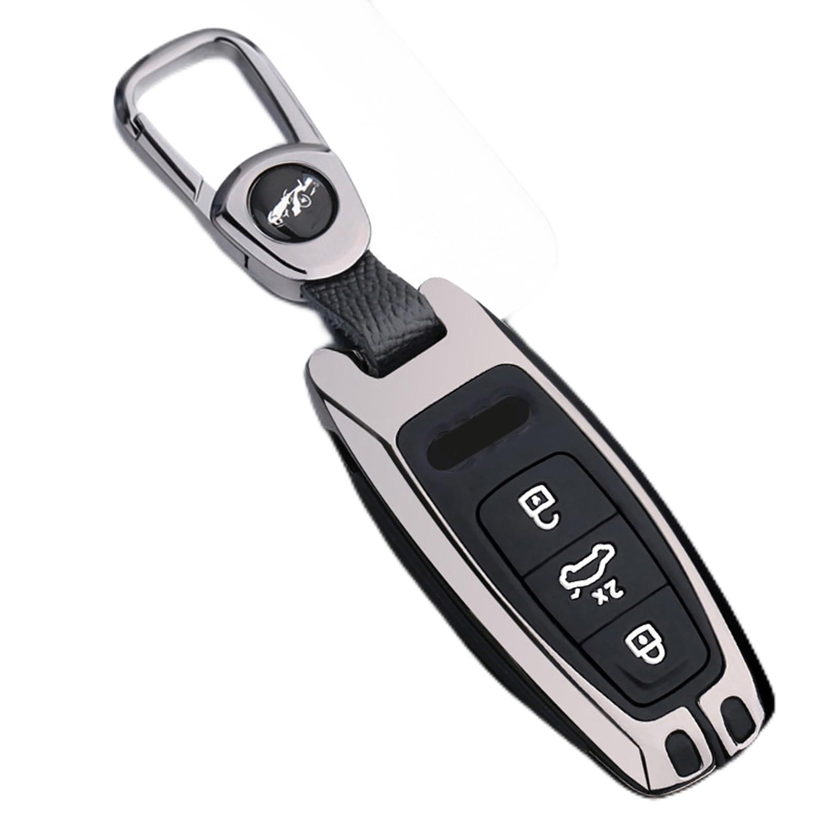 Sucxyor Kompatibel mit Audi Schlüsselhülle A6 A7 A8 S6 S7 Q7 Q8 E-Tron Zinklegierung Autoschlüssel Hülle Kompatibel mit Audi A6L A8L RS6 RS7 SQ7 SQ8 Schlüssel Cover Schutzhülle mit Schlüsselanhänger von Sucxyor