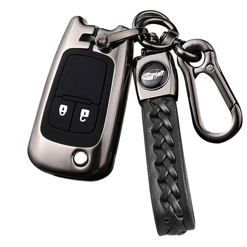 Sucxyor Kompatibel mit Opel Schlüsselhülle Insignia Astra Meriva Zafira Movano Mokka Adam Zinklegierung Autoschlüssel Hülle für Opel Schlüssel Cover Schutzhülle mit Schlüsselanhänger-2 Tasten von Sucxyor