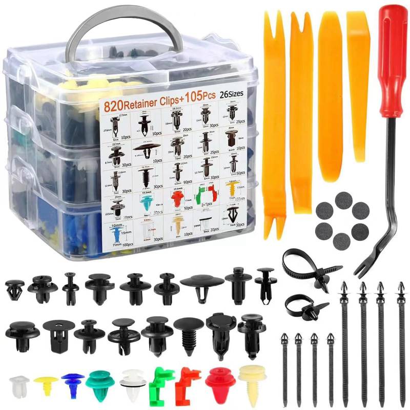 Sudnsadaks 925 Pcs Befestigungsclips Auto, Plastikklips Satz, Universal Türverkleidung Klammern, Auto Befestigung Clips, Stoßstangen Zierleisten Plastikklips Set, Befestigungssatz, Kunststoff Clips von Sudnsadaks