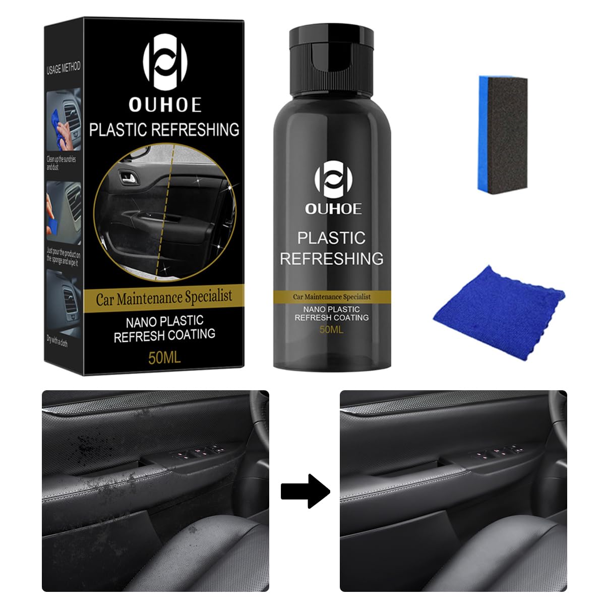 Erneuert Kunststoffe Auto 50 ml – belebt, schützt und poliert Armaturenbretter und Kunststoffoberflächen – entfernt Kratzer und stellt die ursprüngliche Farbe wieder her – Reinigung des Erneuert Kunststoffe Auto 50 ml – belebt, schützt und poliert Armaturenbretter und Kunststoffoberflächen – entfernt Kratzer und stellt die ursprüngliche Farbe wieder her – Reinigung des von Suevut