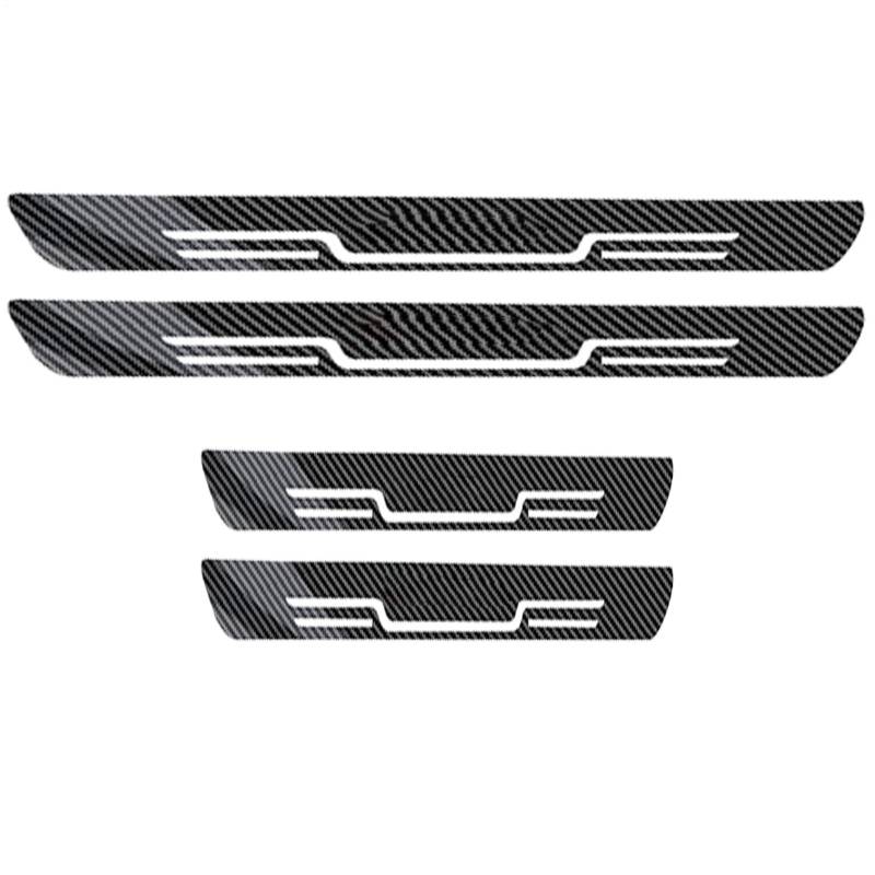 Schwellenschutz - Schutzleiste Für Türschwelle - 4X Carbon Fiber Kratzschutzfolie Für Auto LKW Stufenschutz Und Fahrzeugdekoration von Sulxyi