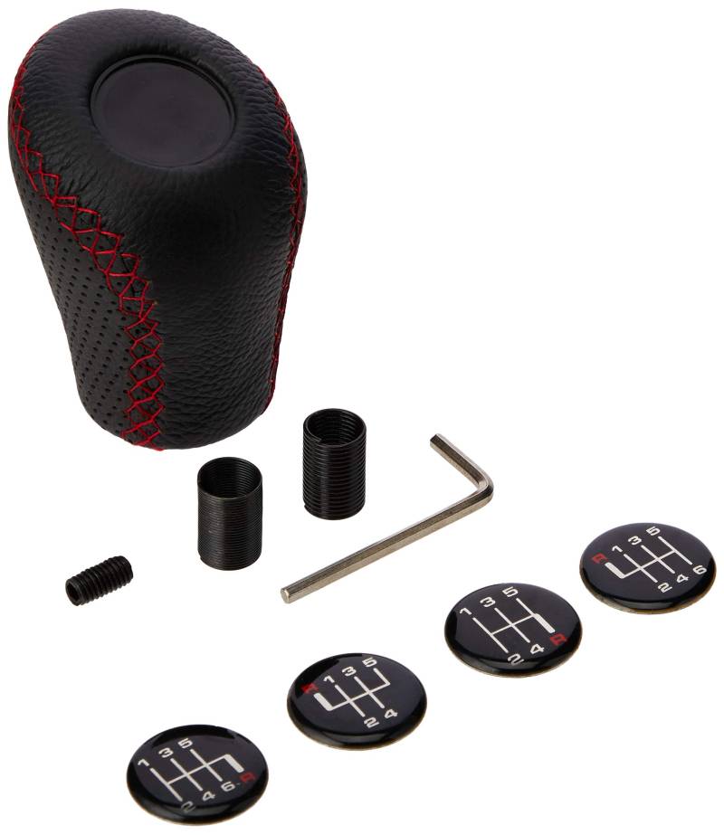 Sumex Race Sport Lift Up Reverse Leder Gear Shift Stick Cover Knauf - Klassische Schwarz mit Rot Stitch von Sumex / Suministros Exteriores SA