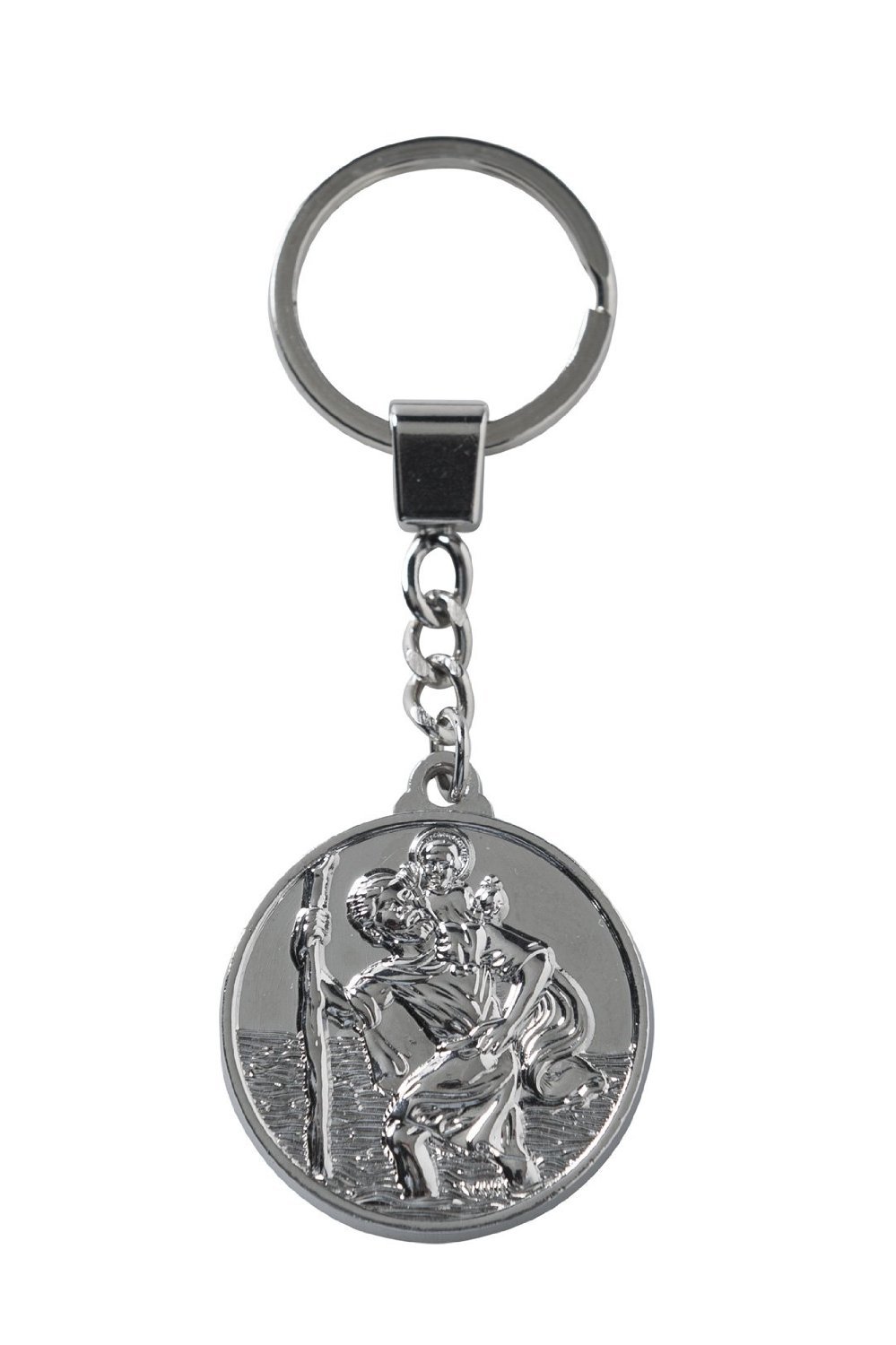 Sumex / Suministros Exteriores SA Christian Holy St Christopher Silver Circle Keychain Keyring Travel Car Charm von Sumex