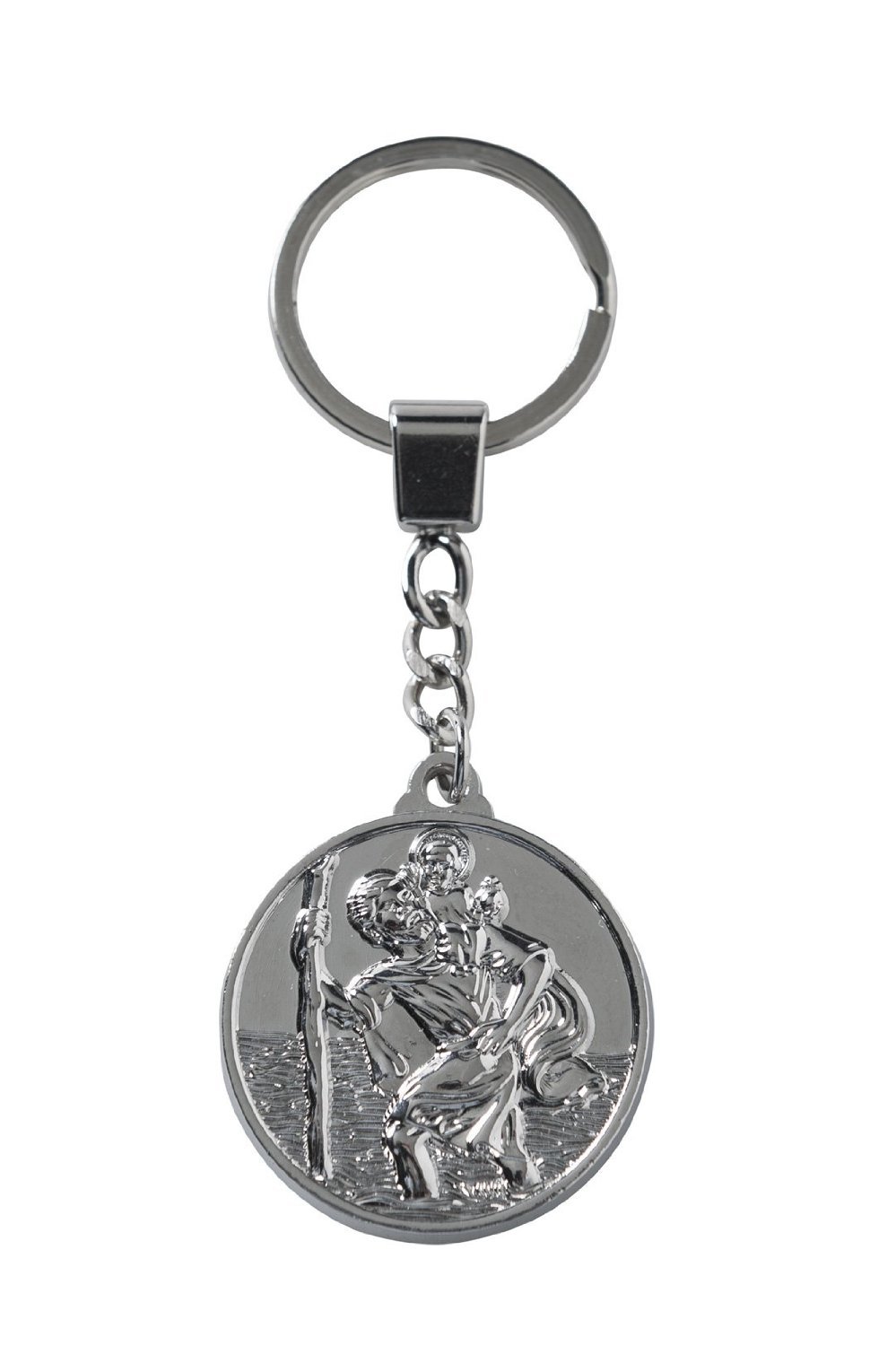Sumex / Suministros Exteriores SA Christian Holy St Christopher Silver Circle Keychain Keyring Travel Car Charm, Rund Sumex / Suministros Exteriores SA Christian Holy St Christopher Silver Circle Keychain Keyring Travel Car Charm, Rund von Sumex