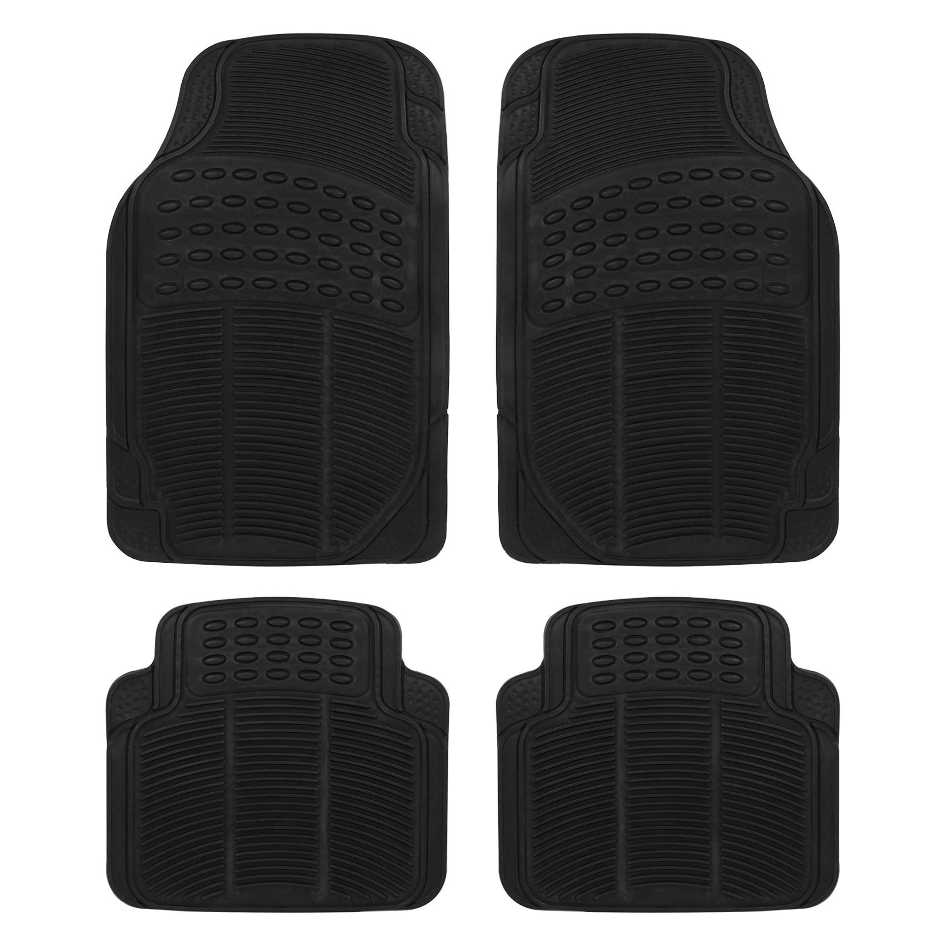 Gummimatten für Autos, zuschneidbar, 4-teiliges Set, Schwarz von SUMEX