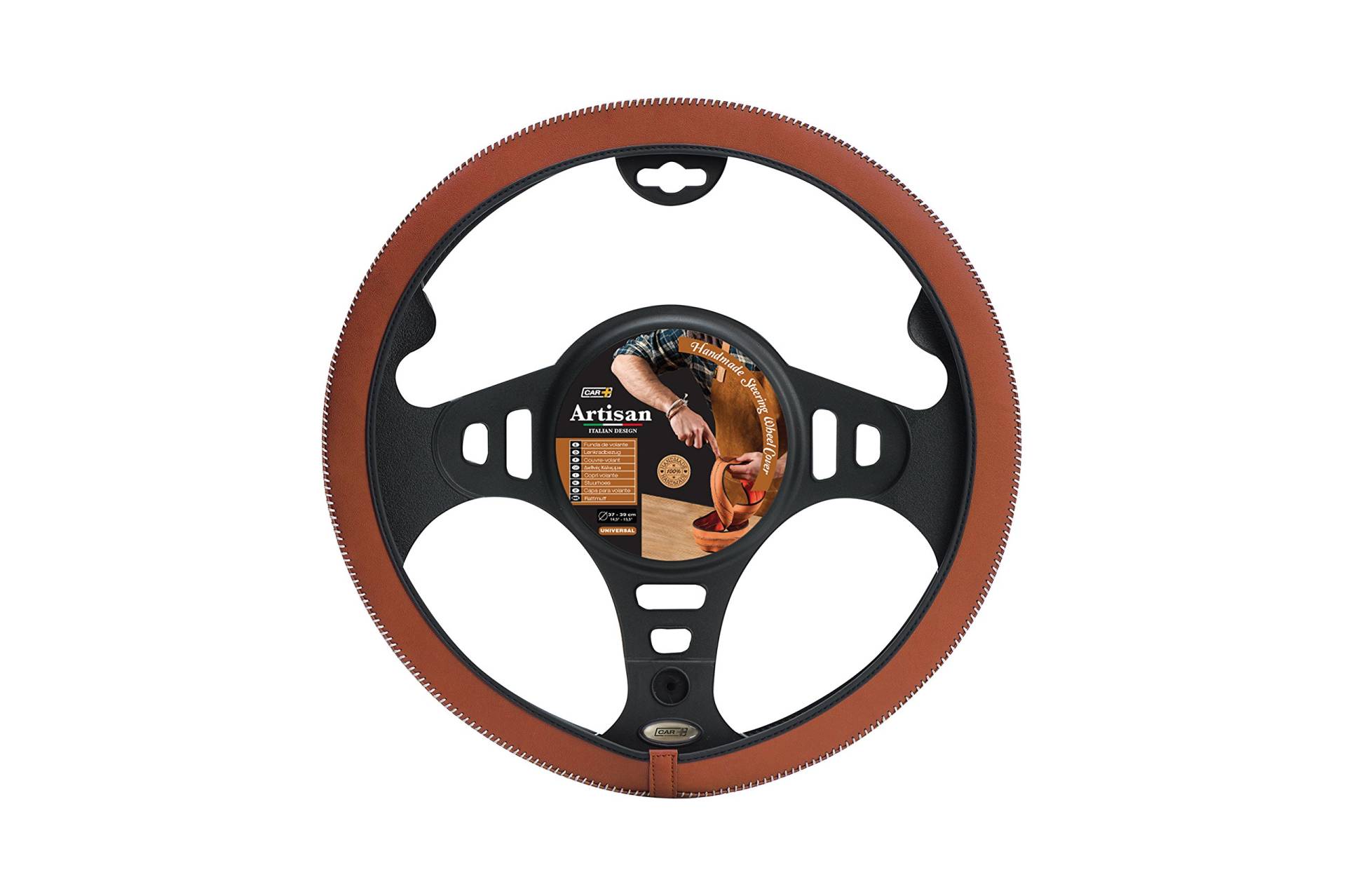 Italian Hand Made Premium Artisan Brown Leather Car Steering Wheel Cover Glove von Sumex