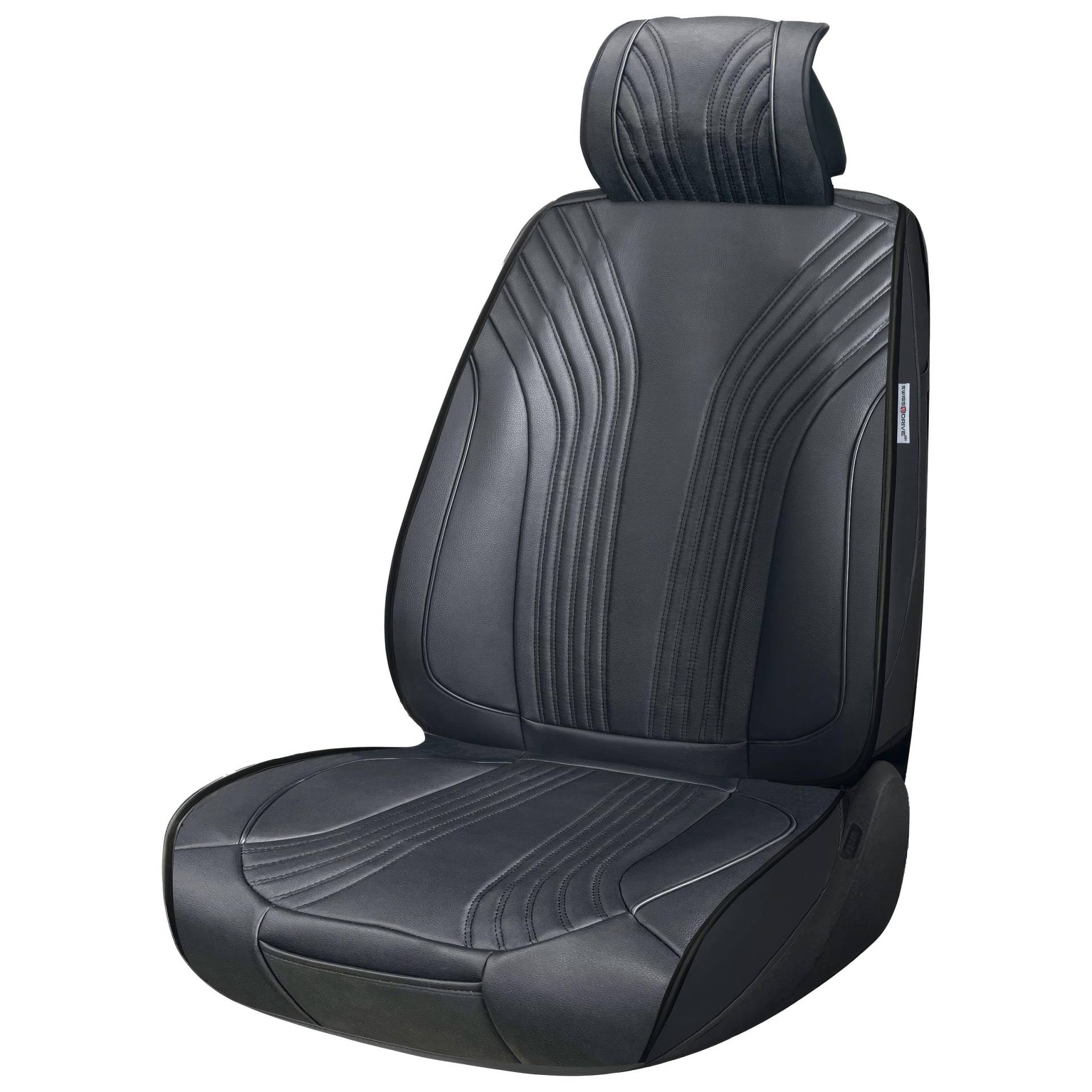 SUMEX Universal-Sitzbezug für Vordersitze und Rückenlehne, Modell Prestige, kompatibel mit Airbag, Optimo Komfort, Farbe: Schwarz, inklusive Taschen und elastischen Bändern zur Anpassung von Sumex