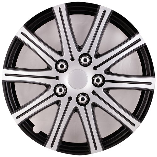 Sumex 506124P Fuji Wheel Polished Trims 14-inch - Silver/ Black - Set of 4 von Sumex