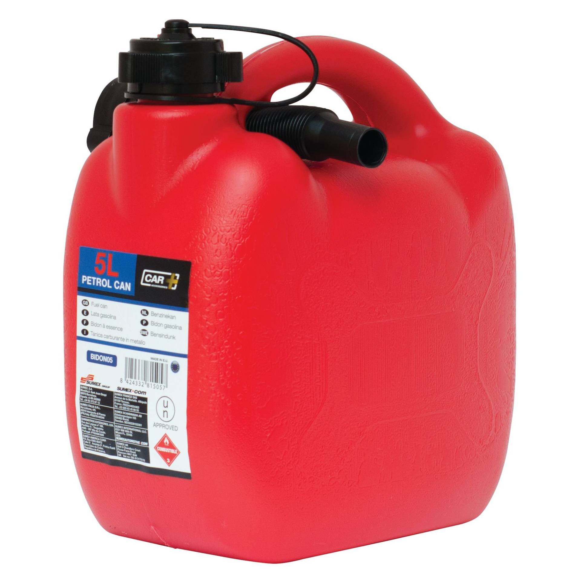 Sumex BIDON05 Benzinkanister, UN-Zertifiziert, mit biegsamem Einfüllschlauch, 5 Liter Sumex BIDON05 Benzinkanister, UN-Zertifiziert, mit biegsamem Einfüllschlauch, 5 Liter von Sumex