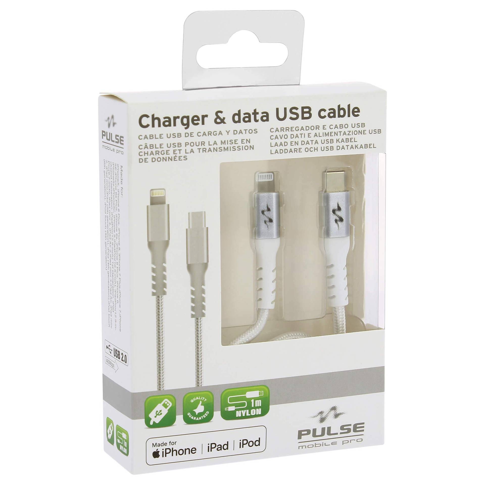Sumex MFI USB-C/Lightning-Kabel, 1 m, Nylon, 2,0 A von Sumex